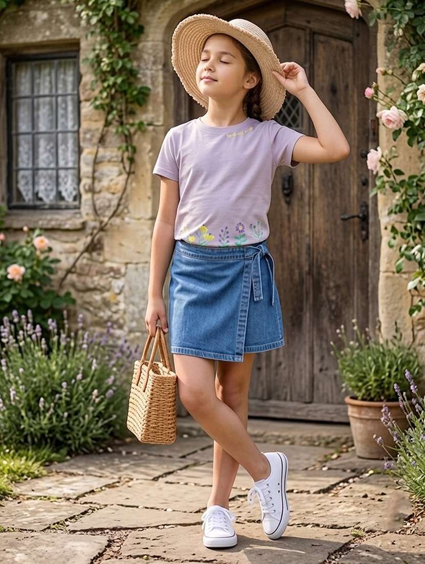 girls printed short sleeves regular tee - 22624843 -  Standard Image - 4