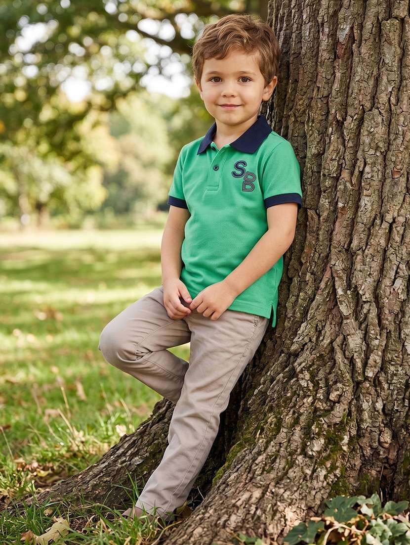 Boys Patched Detailed Short Sleeves Polo T-shirt - 22624850 -  Standard Image - 4