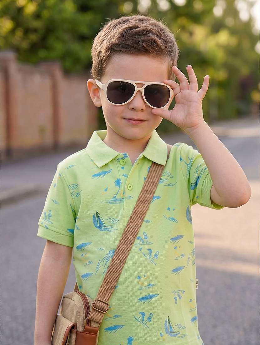Boys Printed Short Sleeves Polo T-shirt - 22624853 -  Standard Image - 1