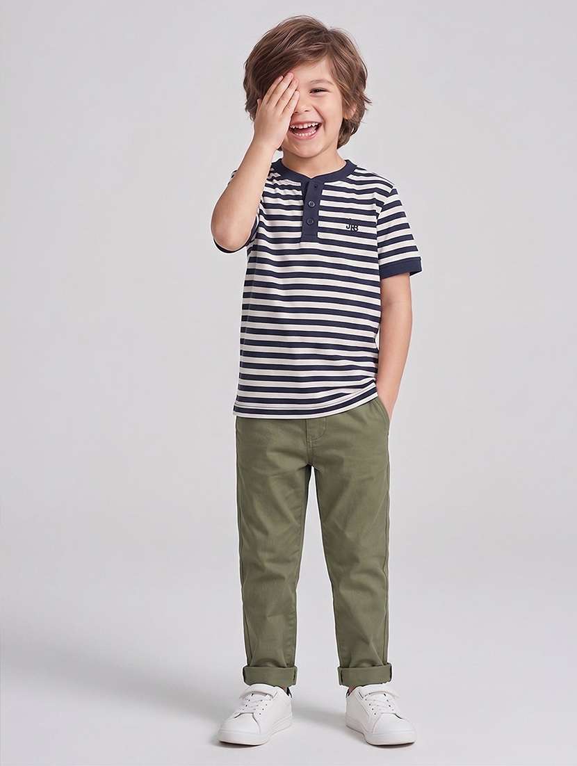 Boys Striped Short Sleeves Regular Fit T-shirt - 22624864 -  Standard Image - 4