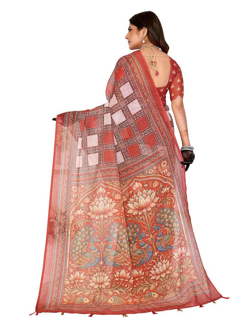 Women Pack Of 2 Printed Combo Saree With Blouse - 22625646 -  Standard Image - 1