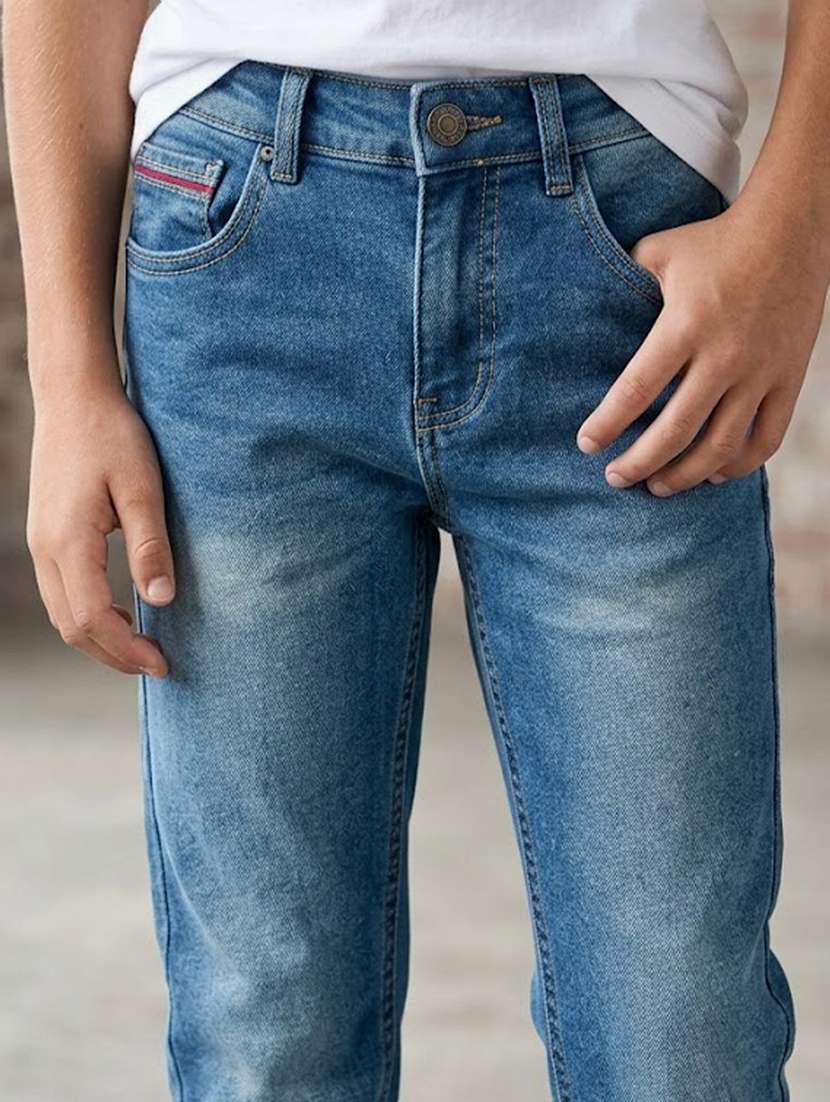 boys washed mid rise slim fit jeans - 22625660 -  Standard Image - 1