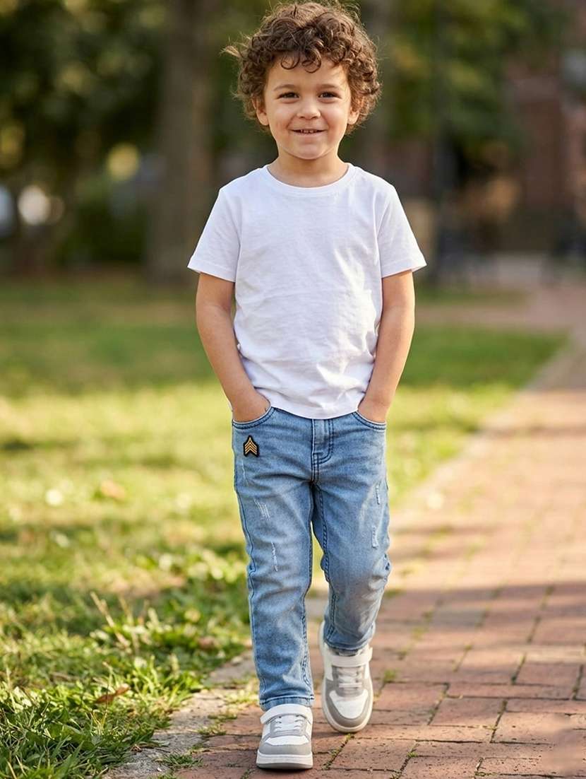 boys distressed mid rise slim fit jeans - 22625663 -  Standard Image - 4