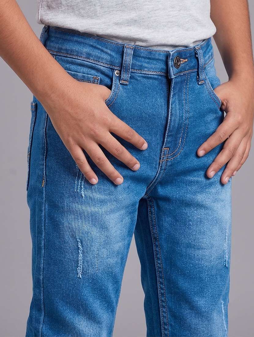 boys distressed mid rise slim fit jeans - 22625669 -  Standard Image - 1
