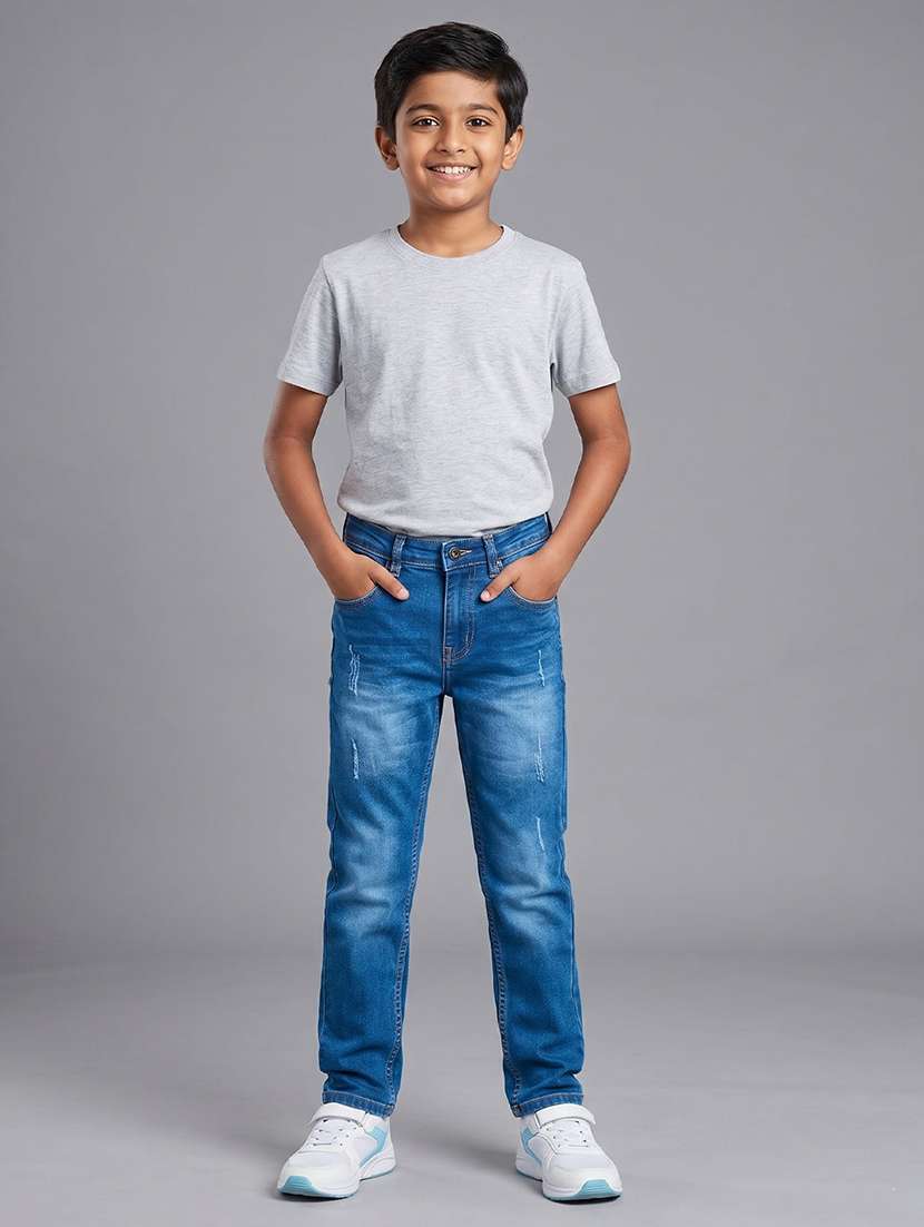 boys distressed mid rise slim fit jeans - 22625669 -  Standard Image - 4