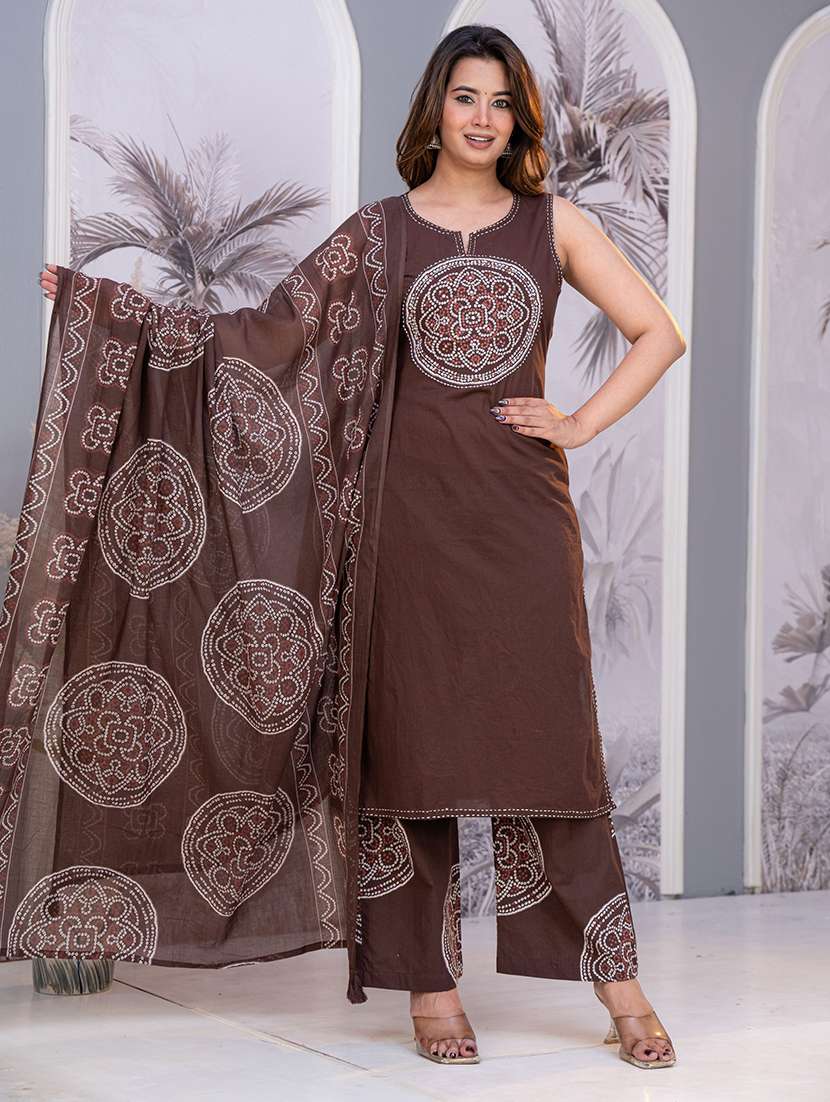 Women Printed Sleeveless Kurta Pant Set With Dupatta - 22625686 -  Standard Image - 1