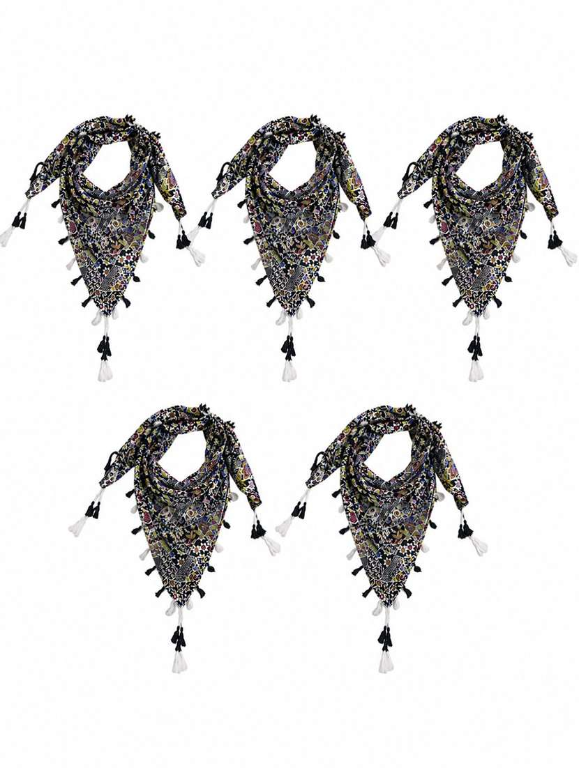 women printed scarf with tassels - 22625723 -  Standard Image - 1