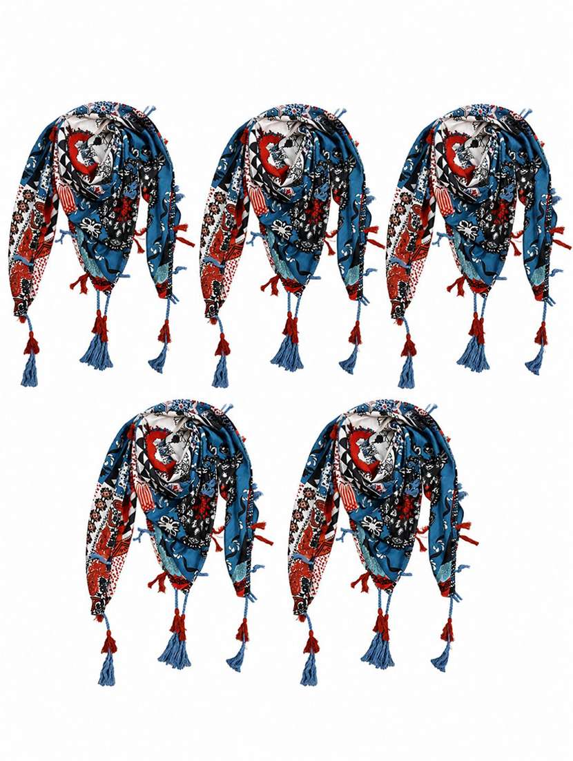 women pack of 5 printed scarf - 22625727 -  Standard Image - 1