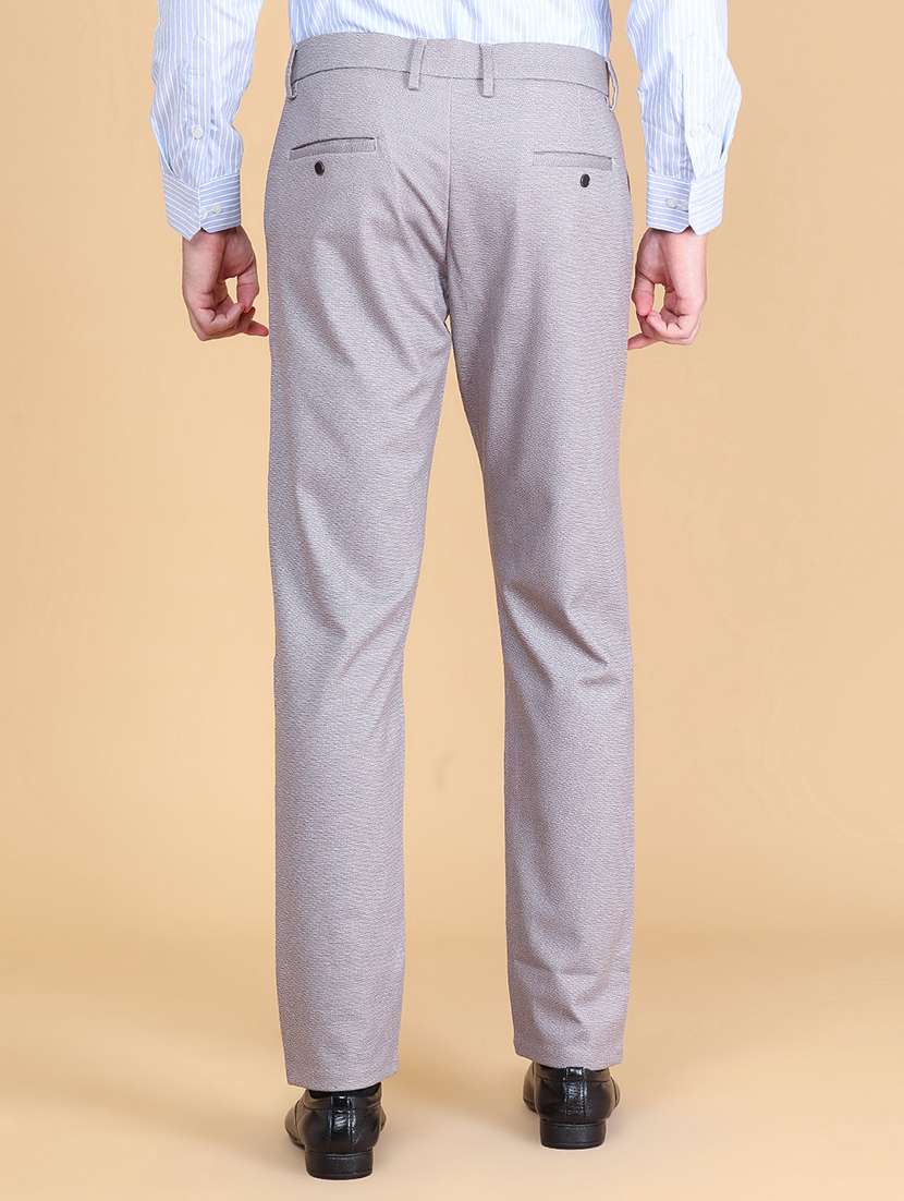 men textured mid rise regular fit formal trouser - 22626278 -  Standard Image - 4