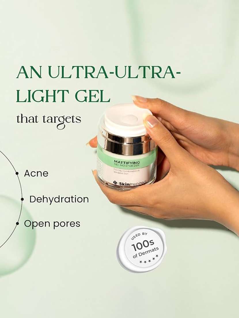 Skininspired Mattifying Gel Based Moisturizer For Face | Fast Absorbing & Non Sticky Oil Free Moisturizer  - 22626355 -  Standard Image - 1