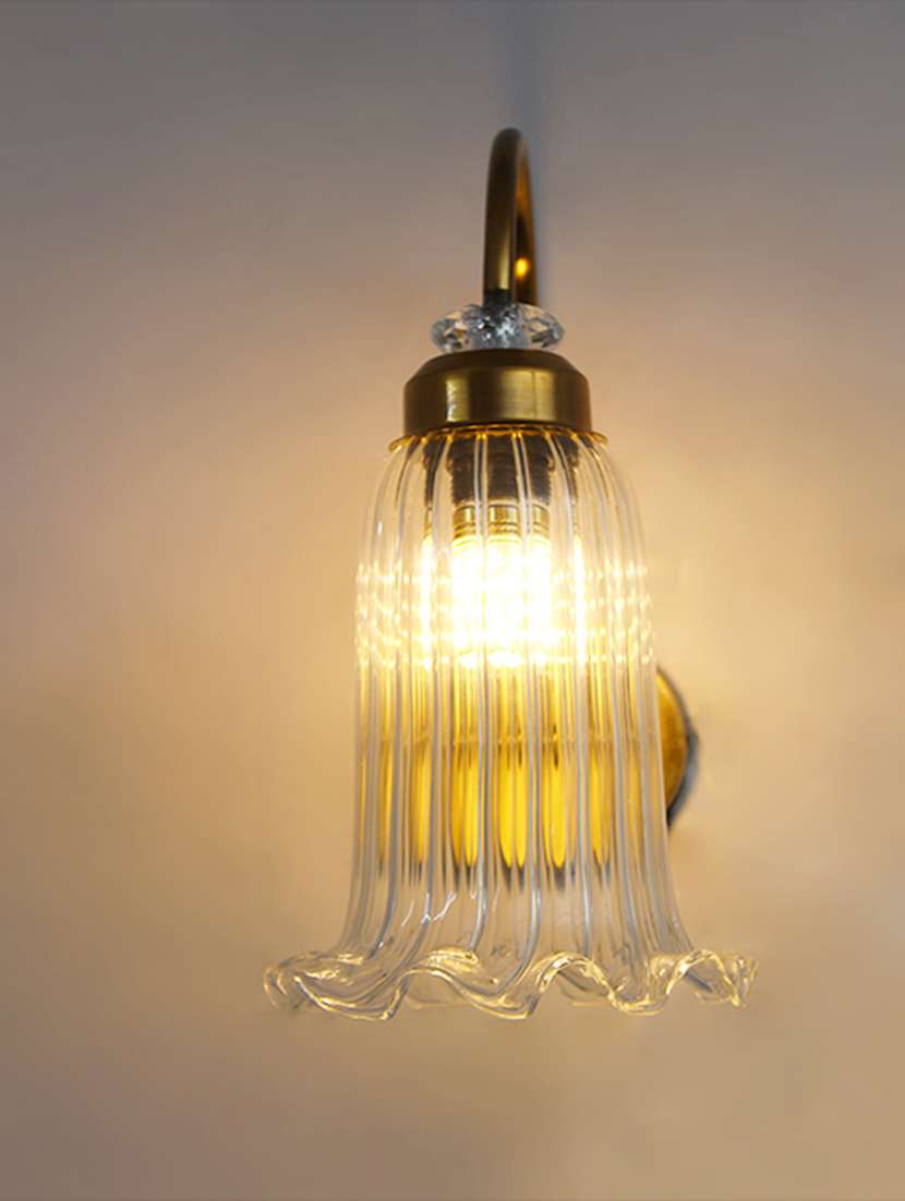 antique brass fluted glass wall sconce - 22626380 -  Standard Image - 4