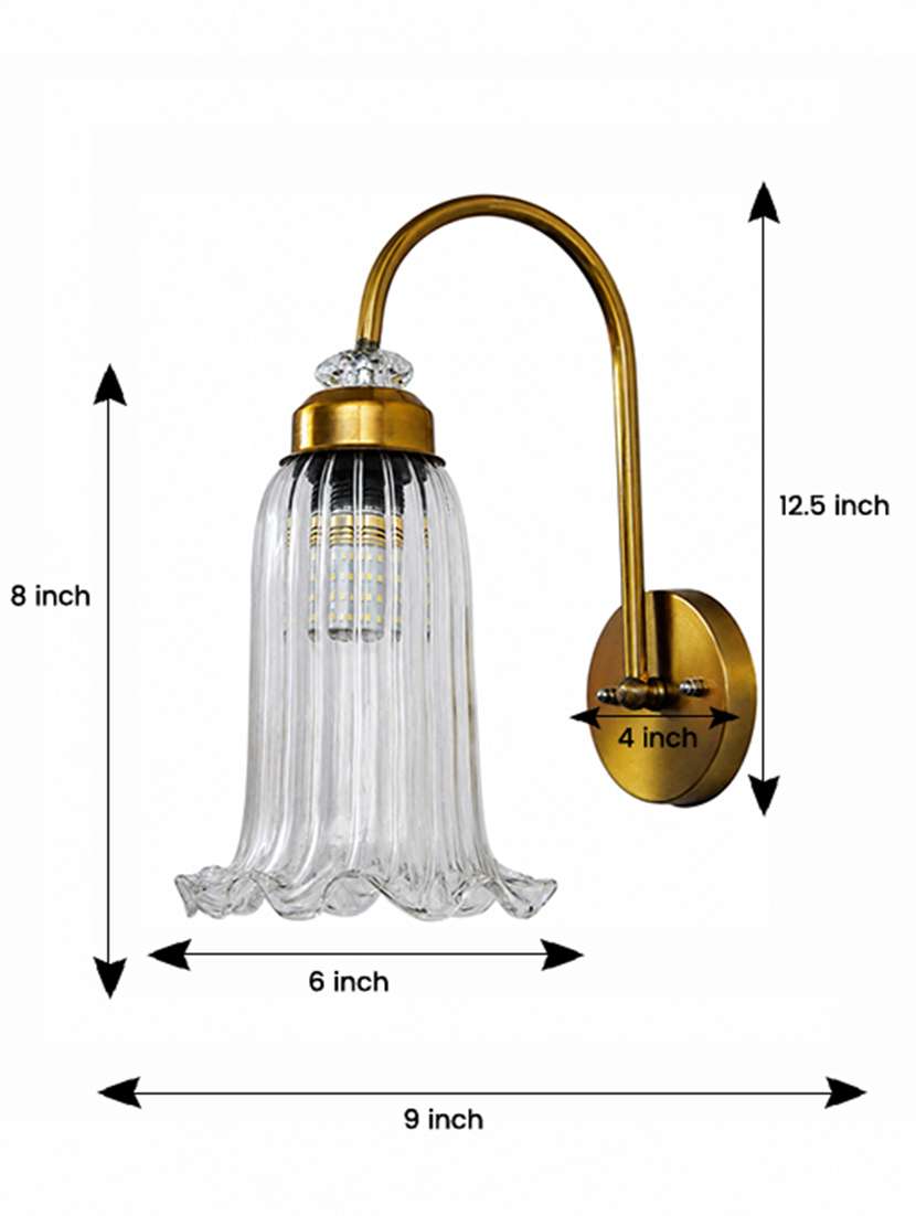 antique brass fluted glass wall sconce - 22626380 -  Standard Image - 6