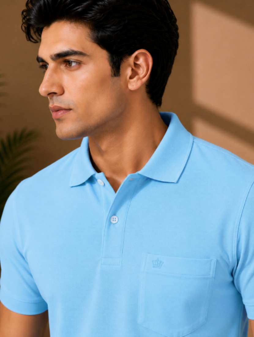 Men Solid Short Sleeves Polo T-shirt - 22626934 -  Standard Image - 1