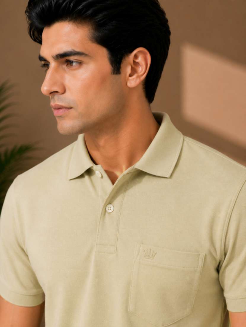 Men Solid Short Sleeves Polo T-shirt - 22626935 -  Standard Image - 1