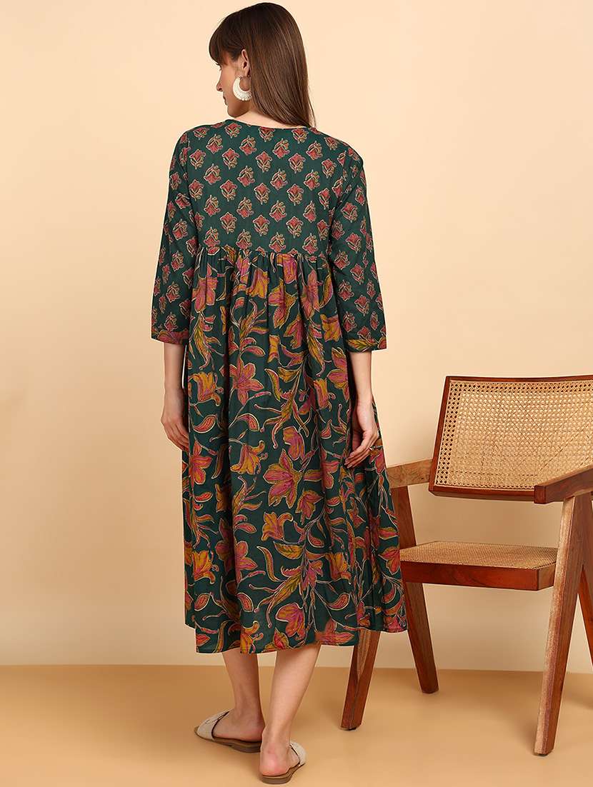 Women Printed Three Quarter Sleeves A-line Top - 22627243 -  Standard Image - 4
