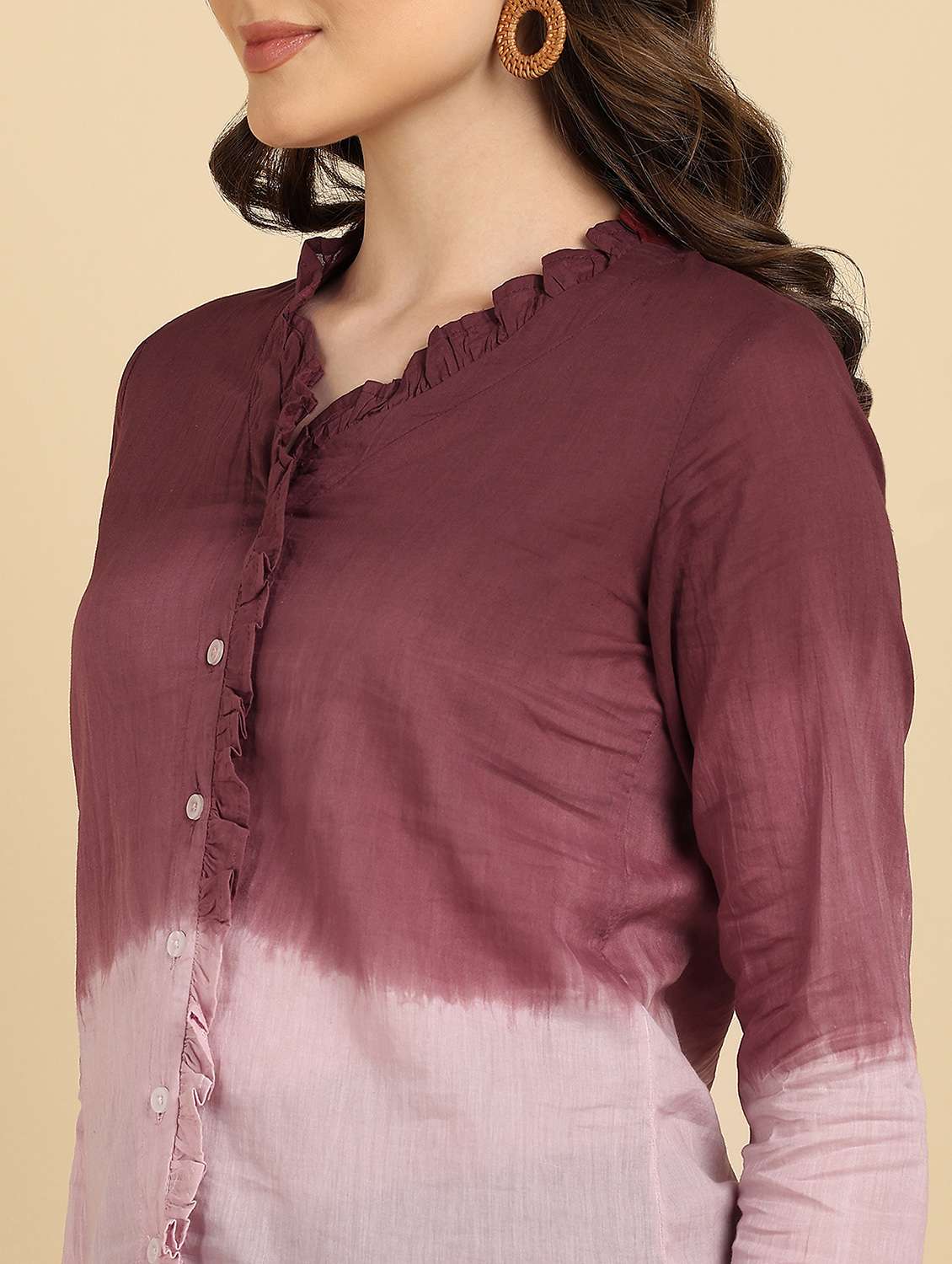 Women Tie And Dye Long Sleeves Regular Shirt - 22627260 -  Standard Image - 1