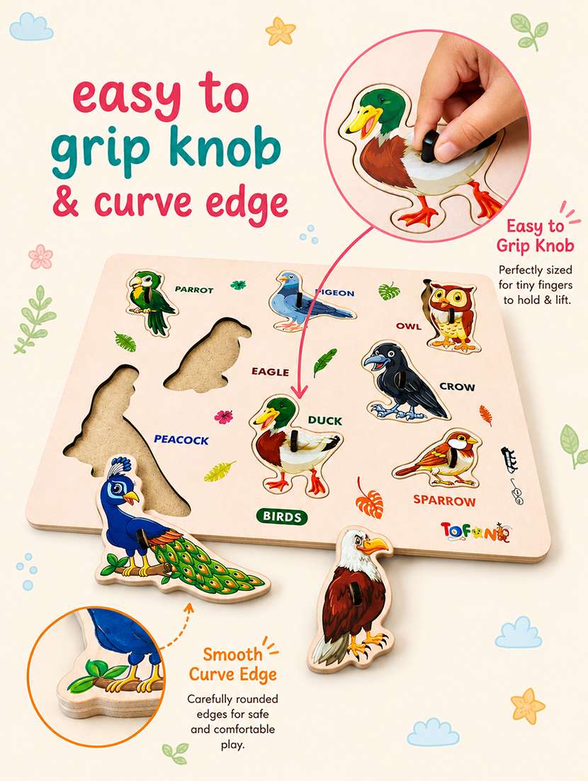 kids pack of 3 wooden pegged puzzle - 22627342 -  Standard Image - 1