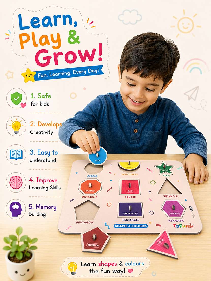 kids pack of 3 wooden pegged puzzle - 22627411 -  Standard Image - 4