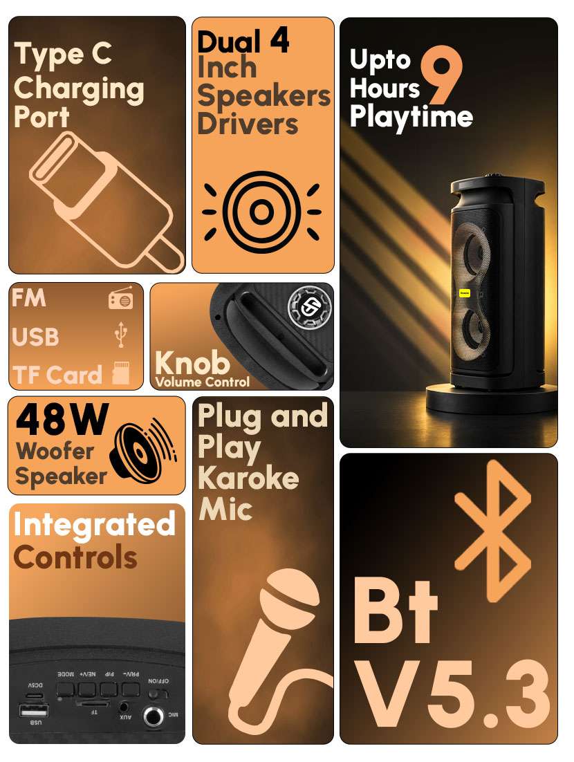 snapup partysnap 470 tower speaker with high-quality sound - 22627658 -  Standard Image - 11