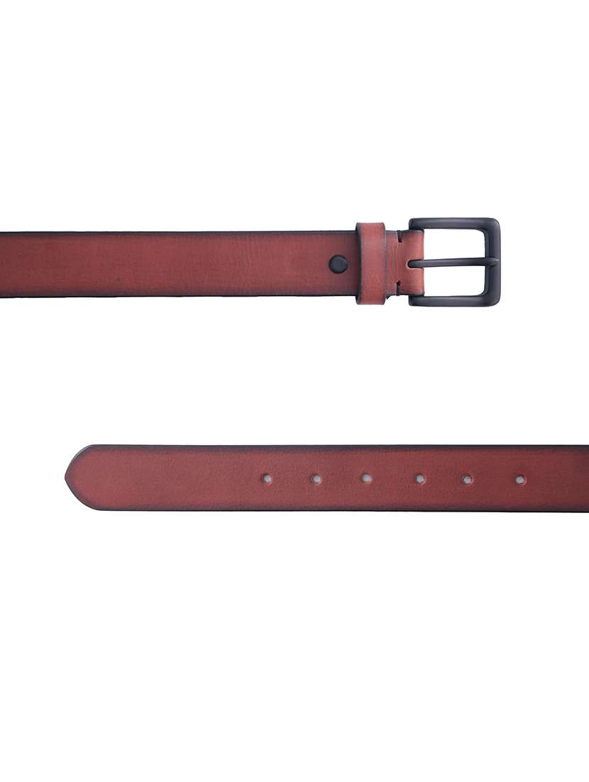 men solid brown leather belt with buckle closure - 22627788 -  Standard Image - 4