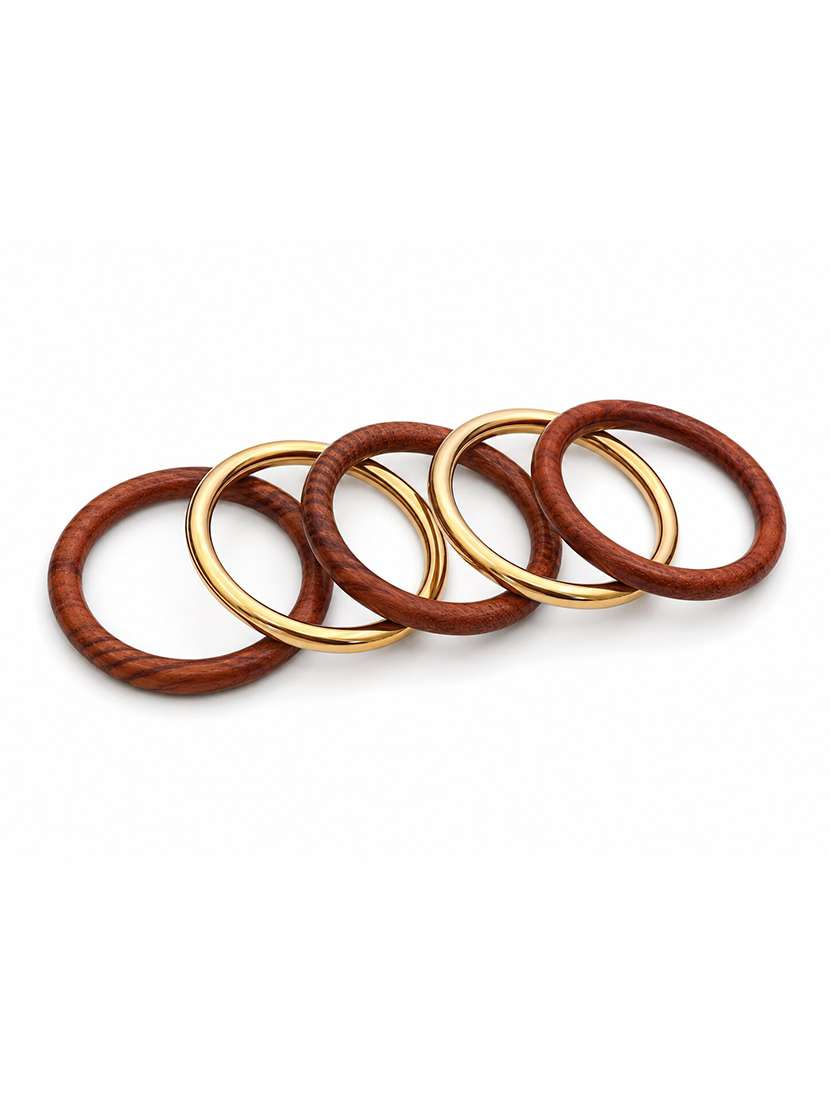 women set of 5 resin and sheesham wooden bangle set - 22627800 -  Standard Image - 1