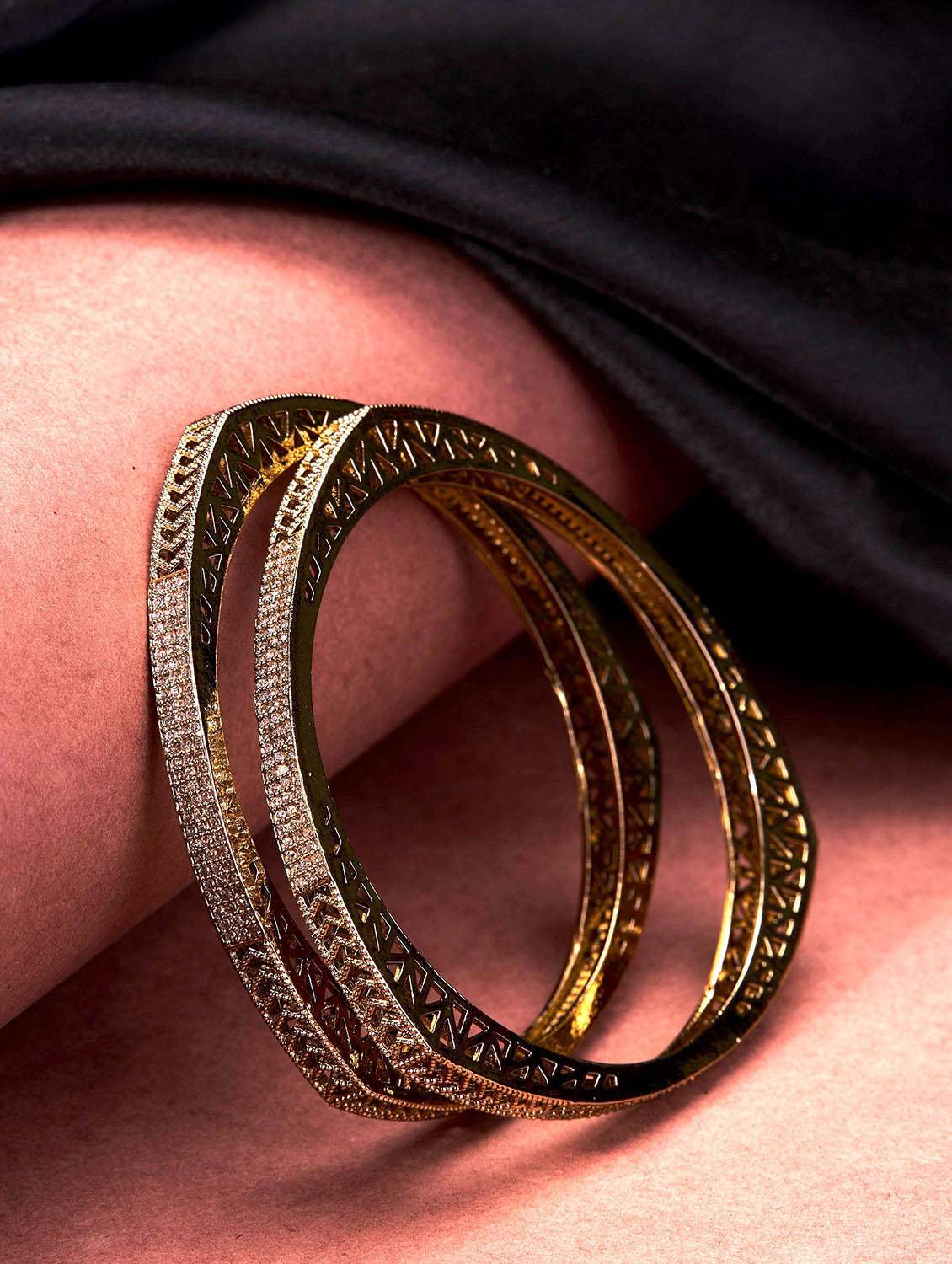 women traditional triangular bangles set