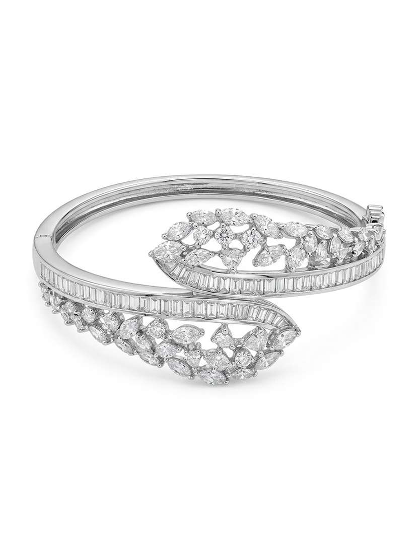 Women White Stone Rhodium Bracelet - 22627938 -  Standard Image - 1