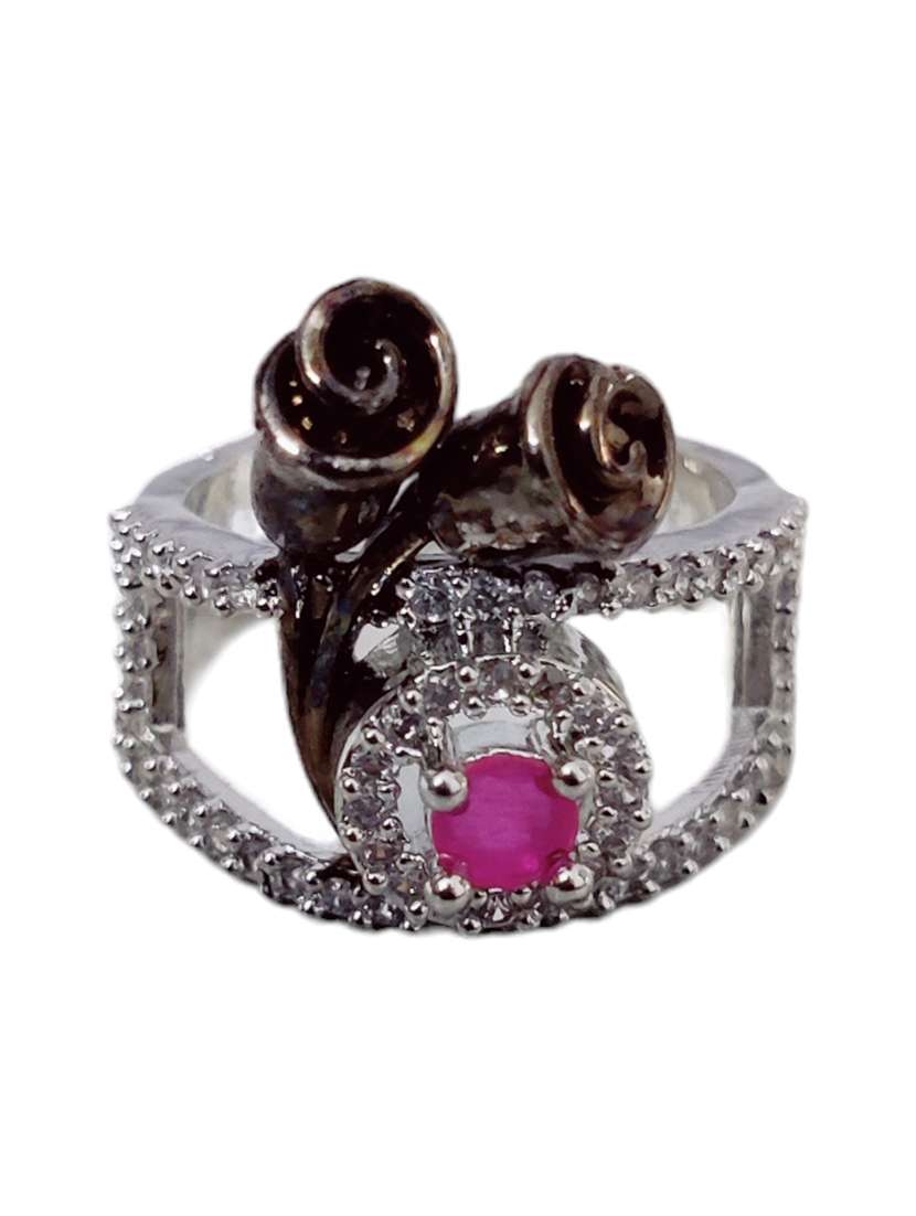 opal touch elegant rhodium ring - 22627992 -  Standard Image - 1