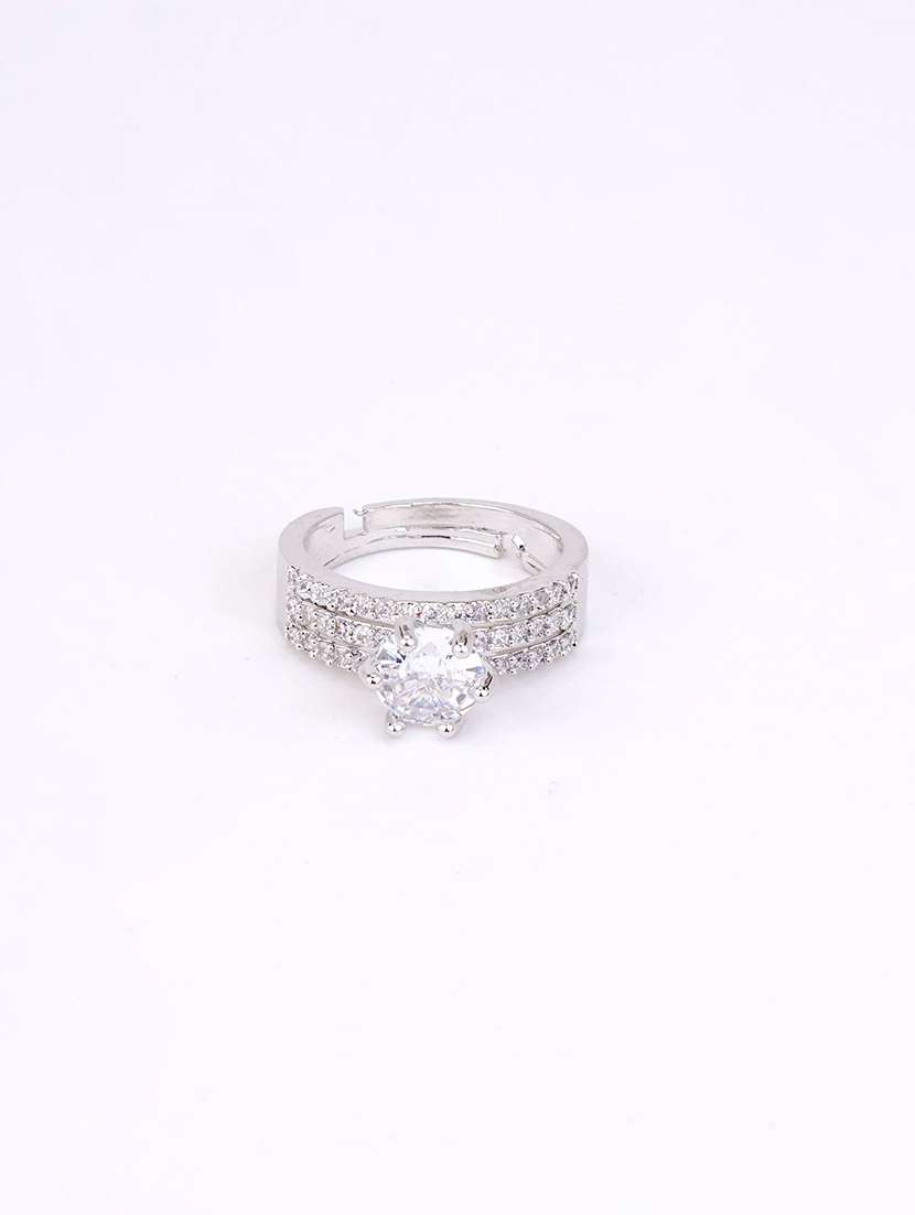 women stone finger ring with adjustable loop - 22628023 -  Standard Image - 1