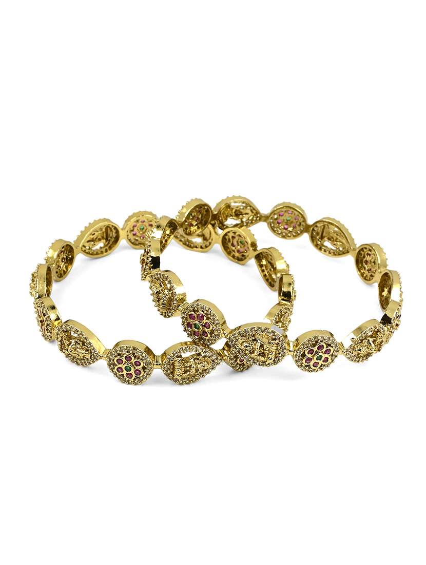 women pack of 2 traditional kundan bangles  - 22628041 -  Standard Image - 1