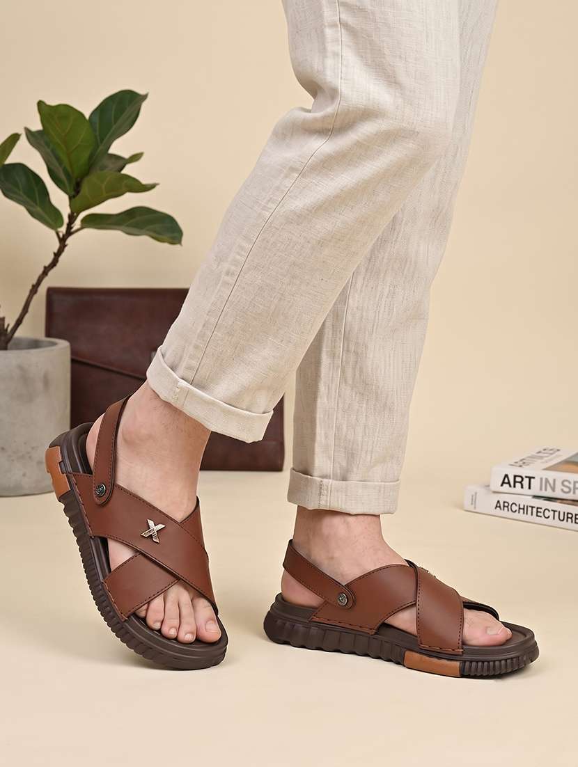 Men Brown Back Strap Sandal - 22635358 -  Standard Image - 4
