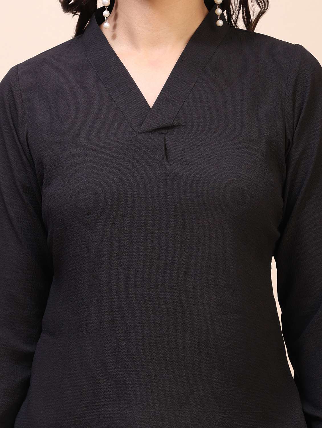 women solid long sleeves regular top - 22635407 -  Standard Image - 1