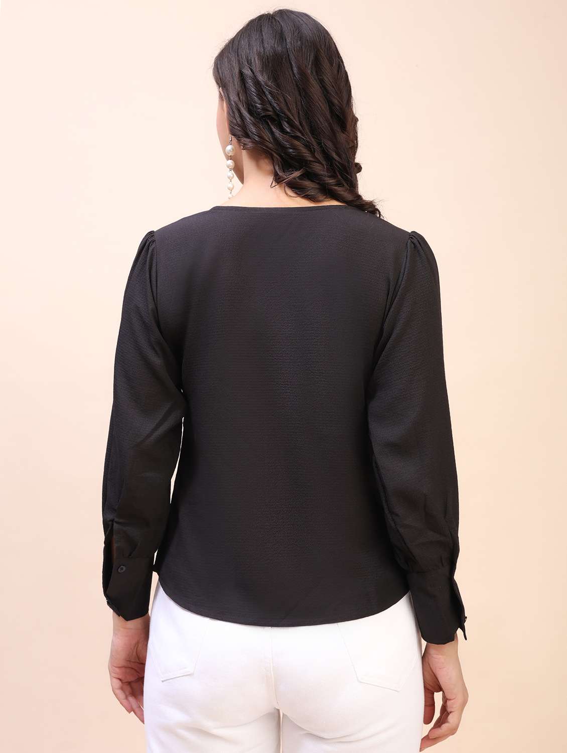 Women Self Design Long Sleeves Regular Top - 22635415 -  Standard Image - 4