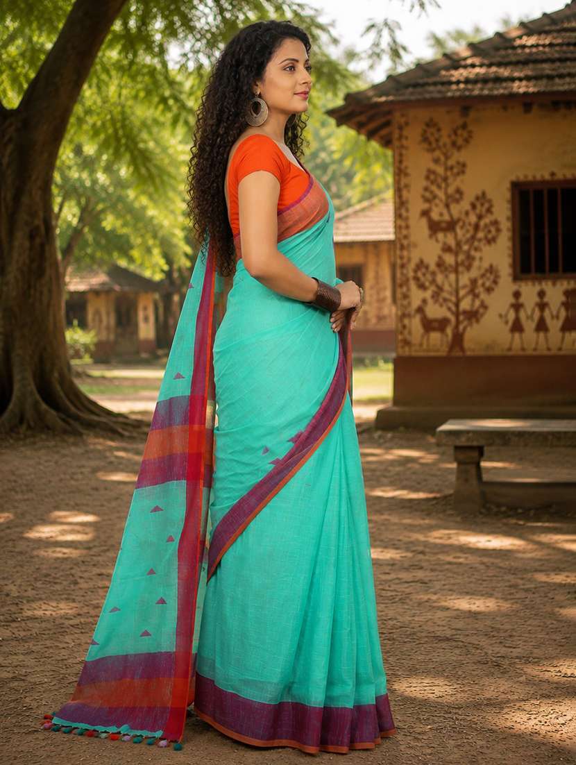 women self design handloom saree with blouse - 22637713 -  Standard Image - 1