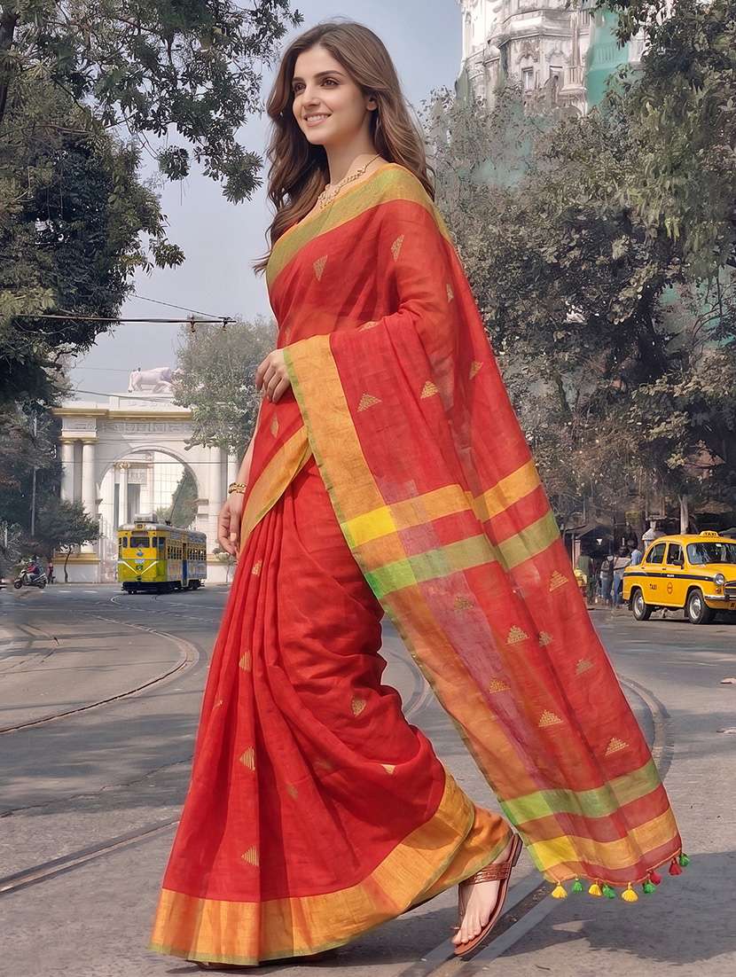 women self design handloom saree with blouse - 22637717 -  Standard Image - 1