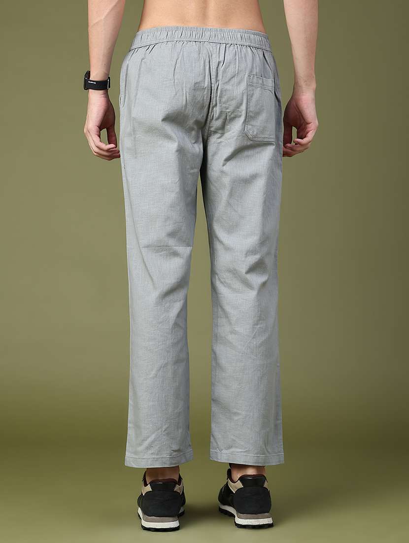 Men Textured Mid Rise Flat Front Casual Trouser - 22637957 -  Standard Image - 4