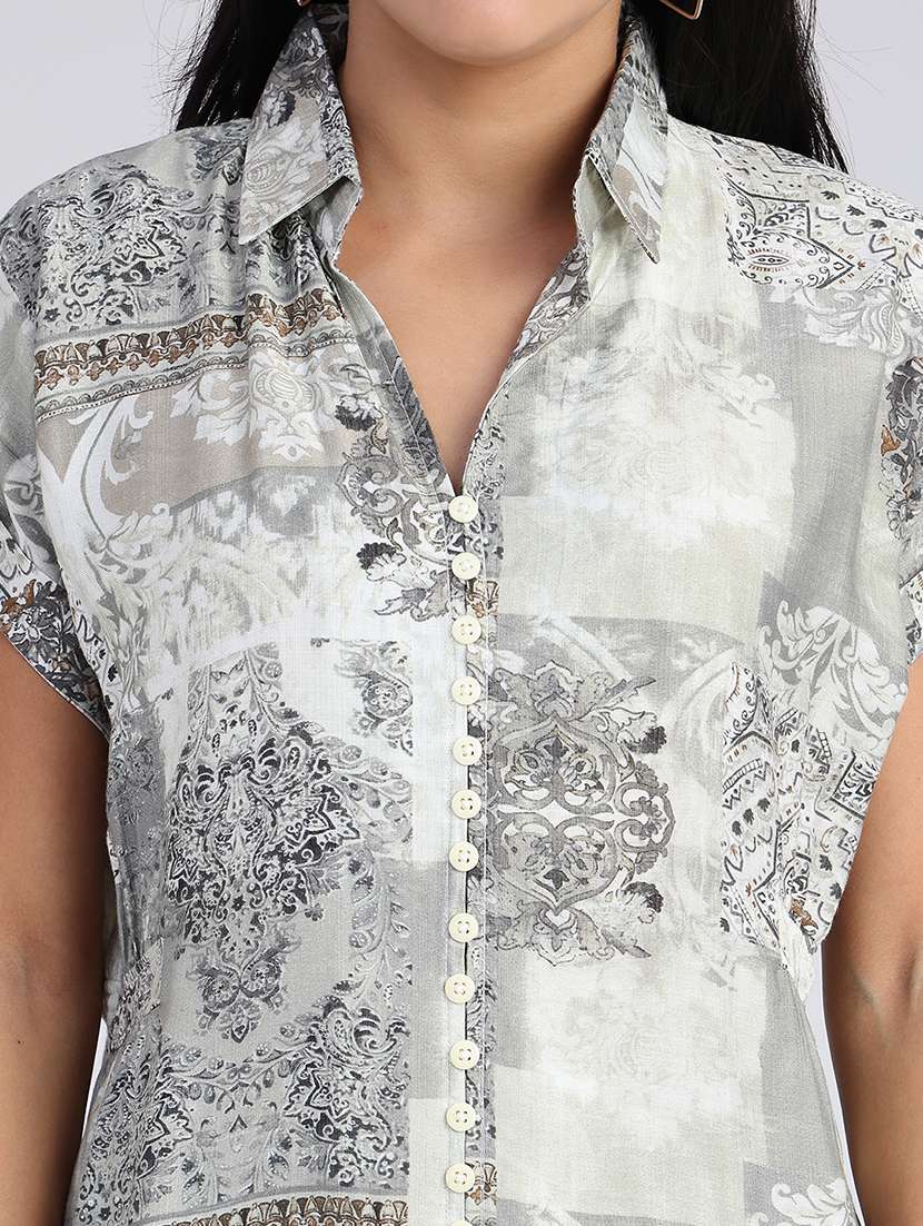 Women Printed Short Sleeves Straight Kurta - 22638072 -  Standard Image - 1