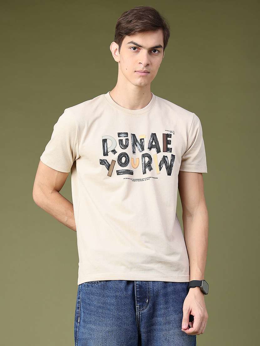 men printed short sleeve slim fit t-shirt