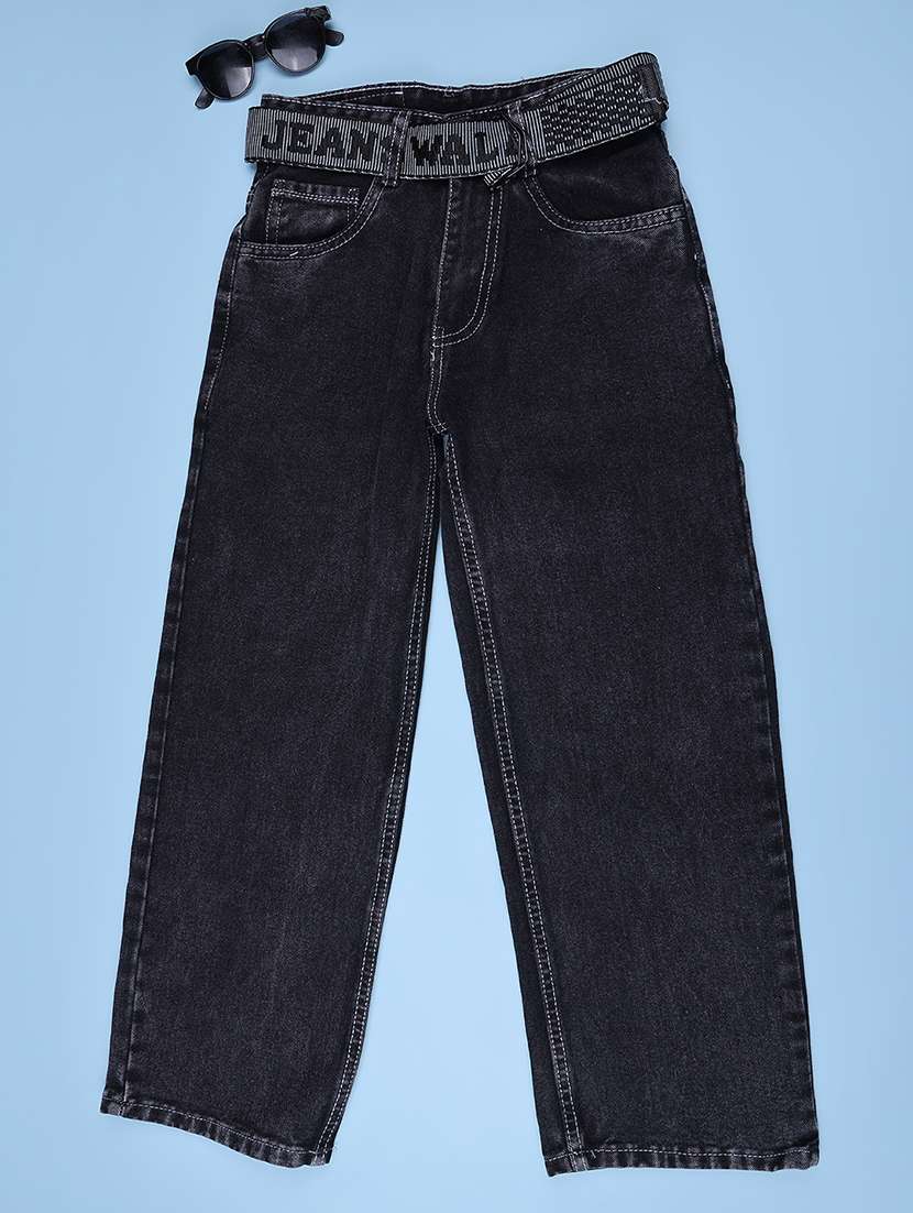 Boys Washed Mid Rise Straight Jeans - 22638602 -  Standard Image - 1