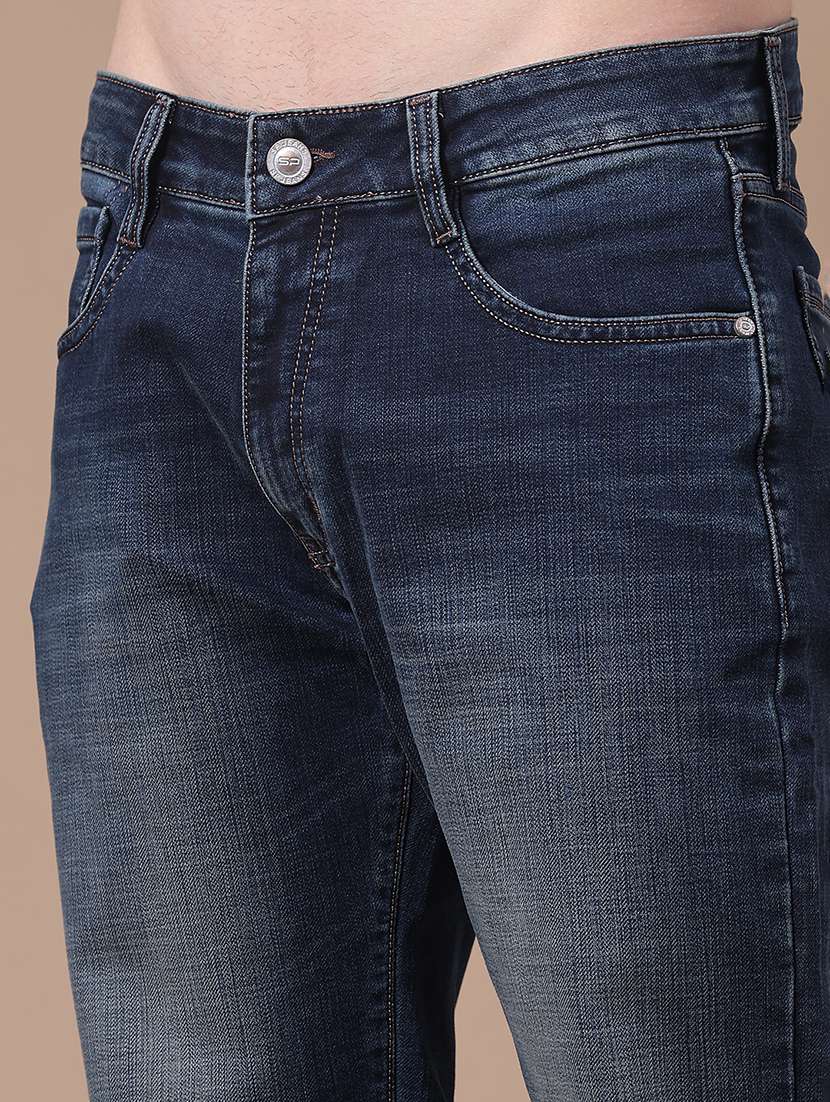 Men Washed Mid Rise Full Length Straight Jeans - 22638697 -  Standard Image - 1