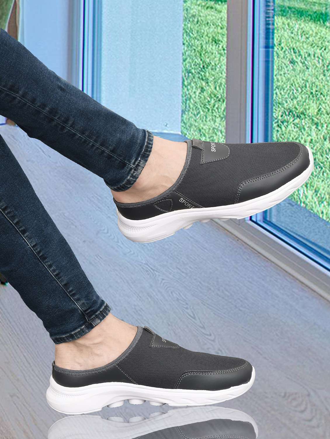 Men Grey Slip On Casual Shoes - 22639118 -  Standard Image - 4