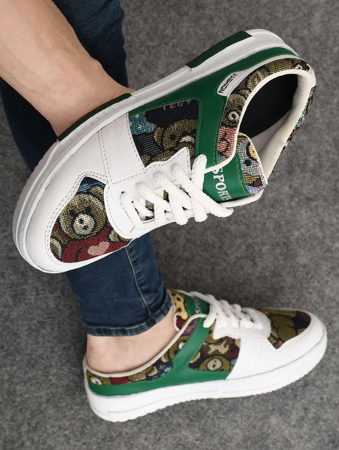 men green lace up sneaker - 22639119 -  Standard Image - 4