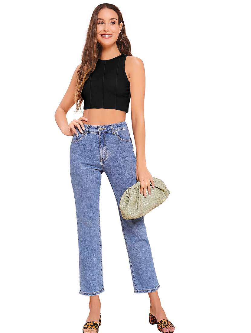 Women Solid Sleeveless Crop Top - 22639202 -  Standard Image - 4