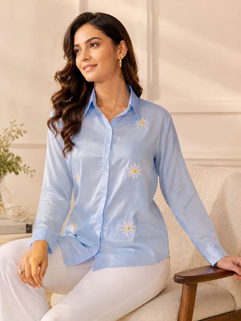 Women Embroidered Long Sleeves Regular Fit Shirt - 22639252 -  Standard Image - 1