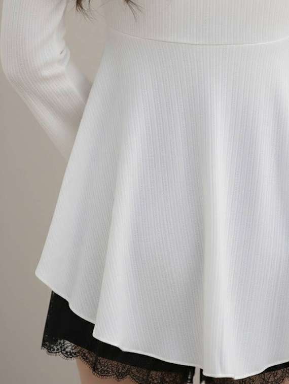 women solid long sleeves asymmetric top - 22639276 -  Standard Image - 4