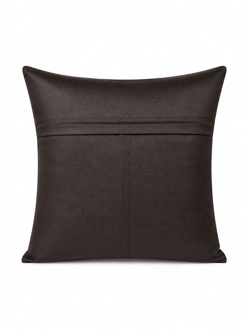 Brown & Gold-toned Feather Print Square Cushion Cover - 22639290 -  Standard Image - 4