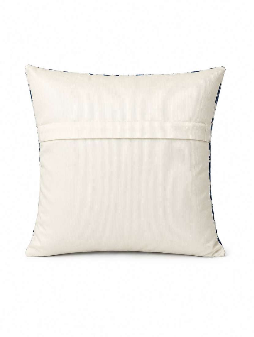 set of 2 teal blue & blush pink floral printed square cushion covers - 22639297 -  Standard Image - 4