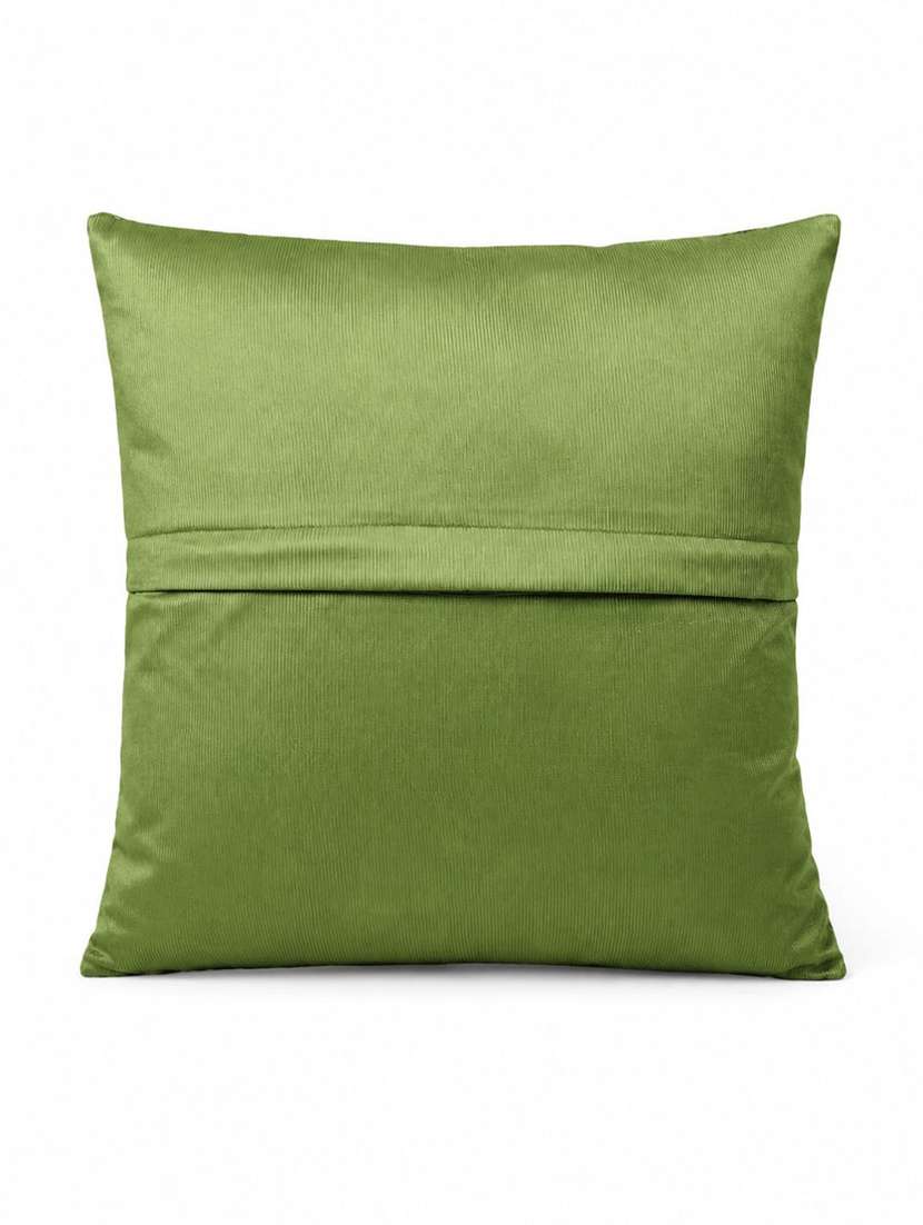 set of 5 emerald green & mustard botanical leaf printed square cushion covers - 22639304 -  Standard Image - 4