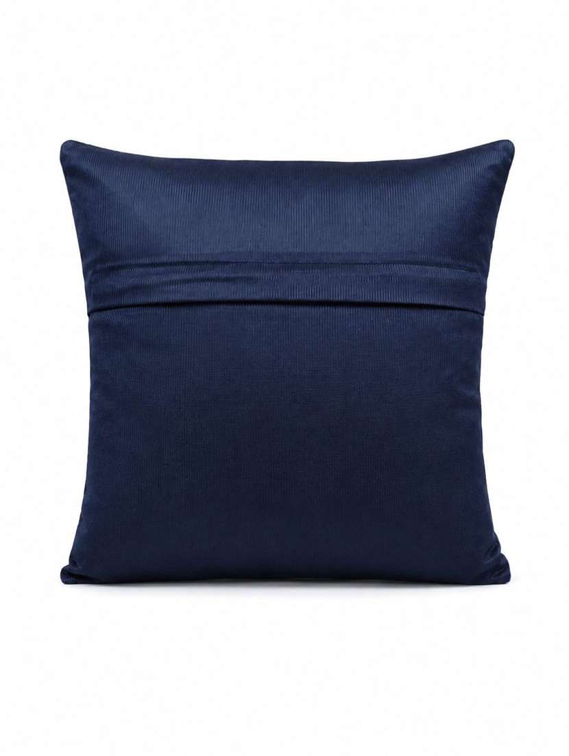 set of 5 teal blue printed square cushion covers with gold tree motif - 22639307 -  Standard Image - 4
