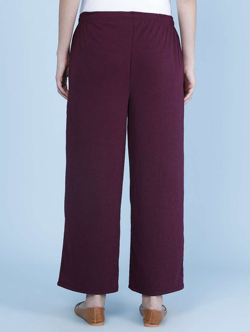 Women Textured Mid Rise Straight Trouser - 22639325 -  Standard Image - 4